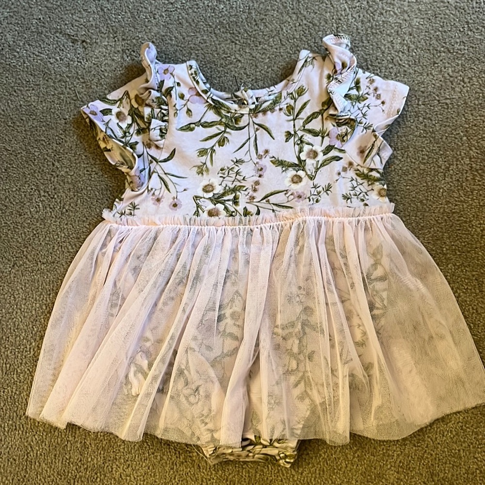 Pippa & Julie Tutu Floral Onesie 6/9 Mo
